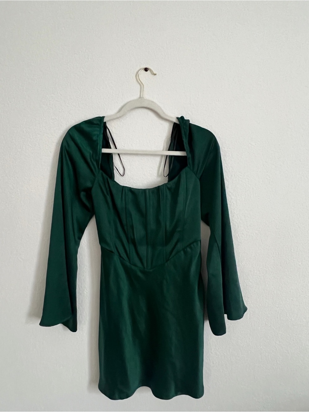 Hello Molly Emerald Green Long Sleeve Mini Dress